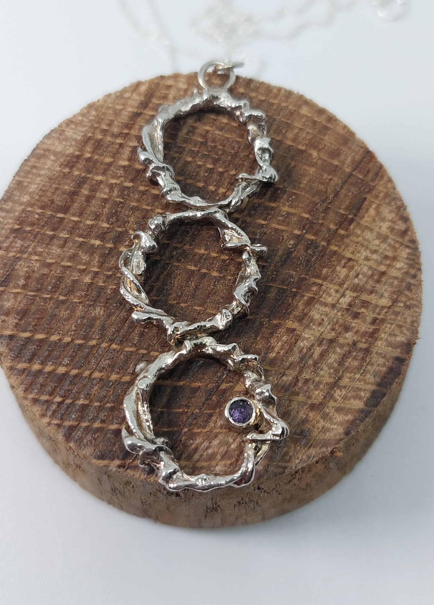 Amethyst Sterling Silver Pendant Necklace | Handmade Organic Jewellery Scotland | February Birthstone