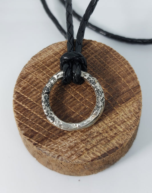 Sterling Silver Circle Pendant – Handmade Organic Silver Necklace, Minimalist, One of a Kind