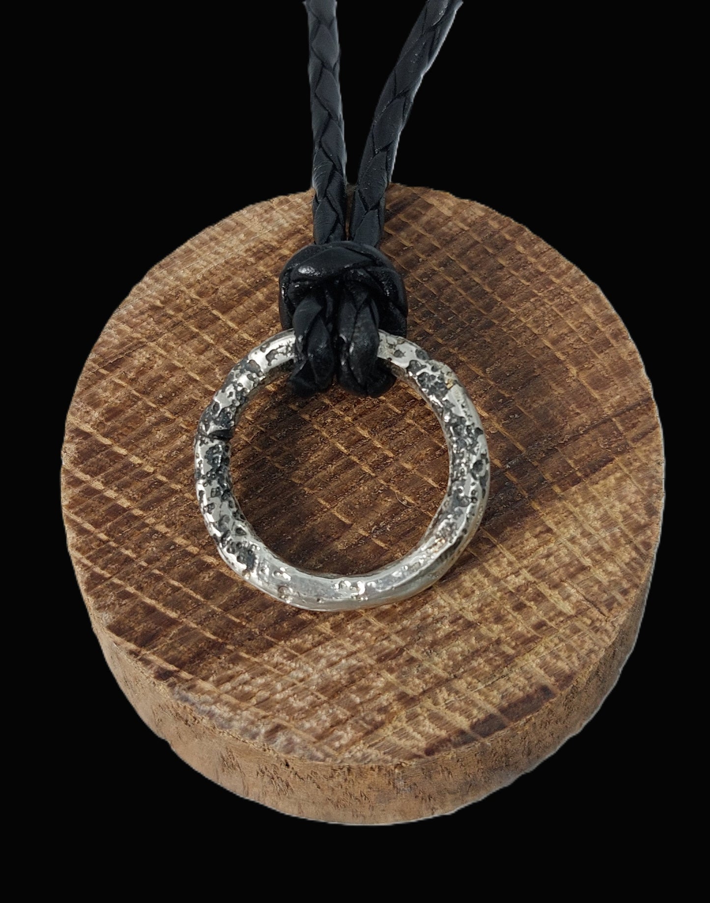 Sterling Silver Circle Pendant – Handmade Organic Silver Necklace, Minimalist, One of a Kind