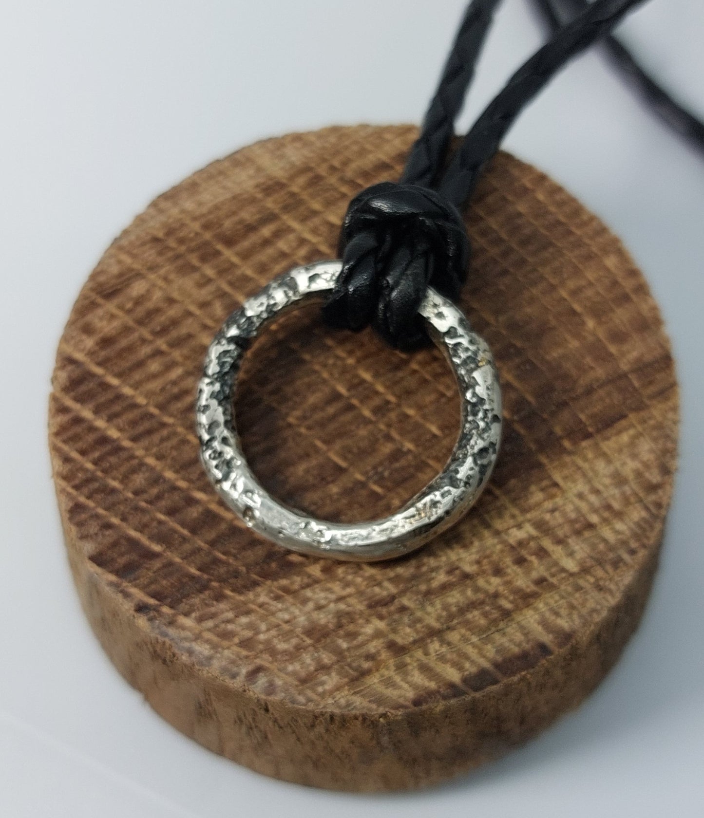 Sterling Silver Circle Pendant – Handmade Organic Silver Necklace, Minimalist, One of a Kind