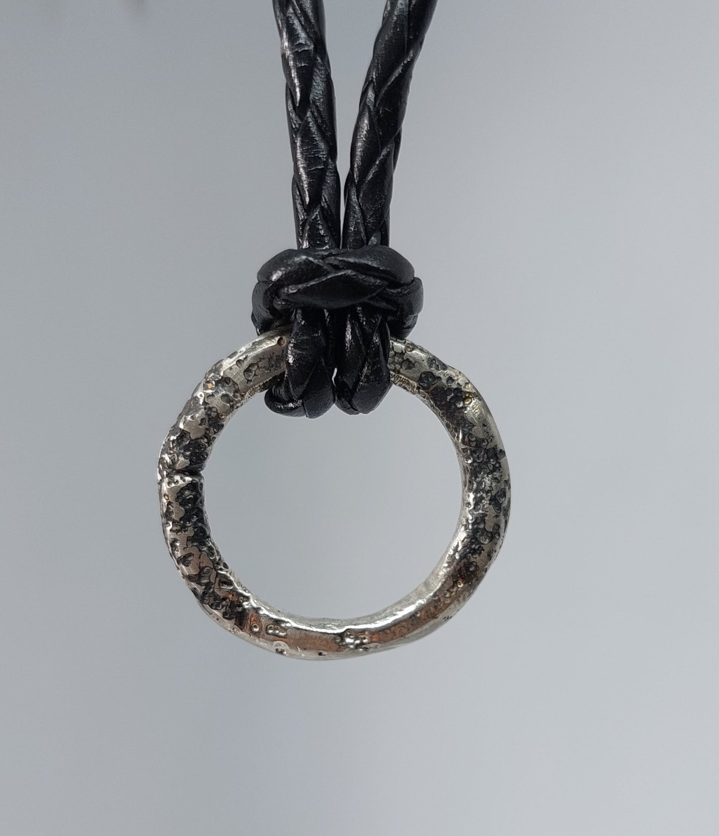 Sterling Silver Circle Pendant – Handmade Organic Silver Necklace, Minimalist, One of a Kind
