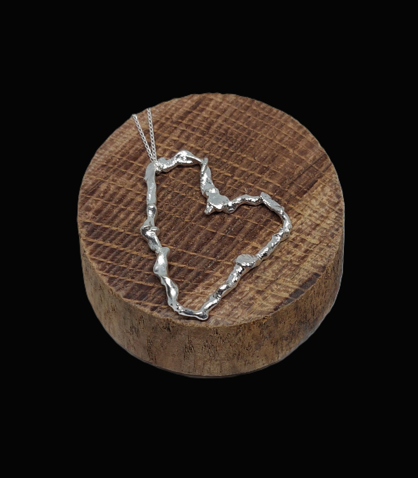 Sterling Silver Heart Necklace – One of a Kind Organic Pendant