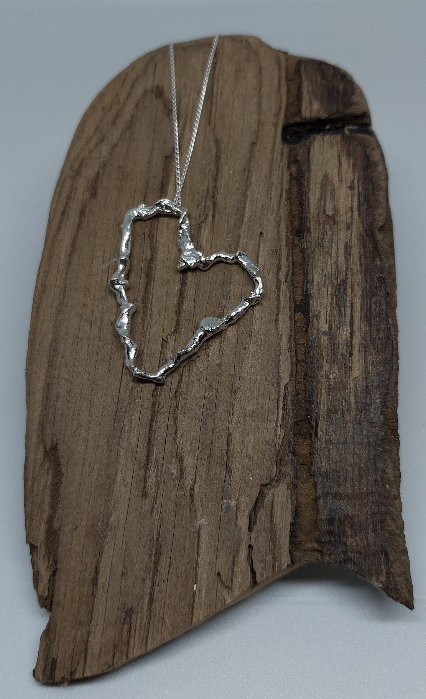 Sterling Silver Heart Necklace – One of a Kind Organic Pendant