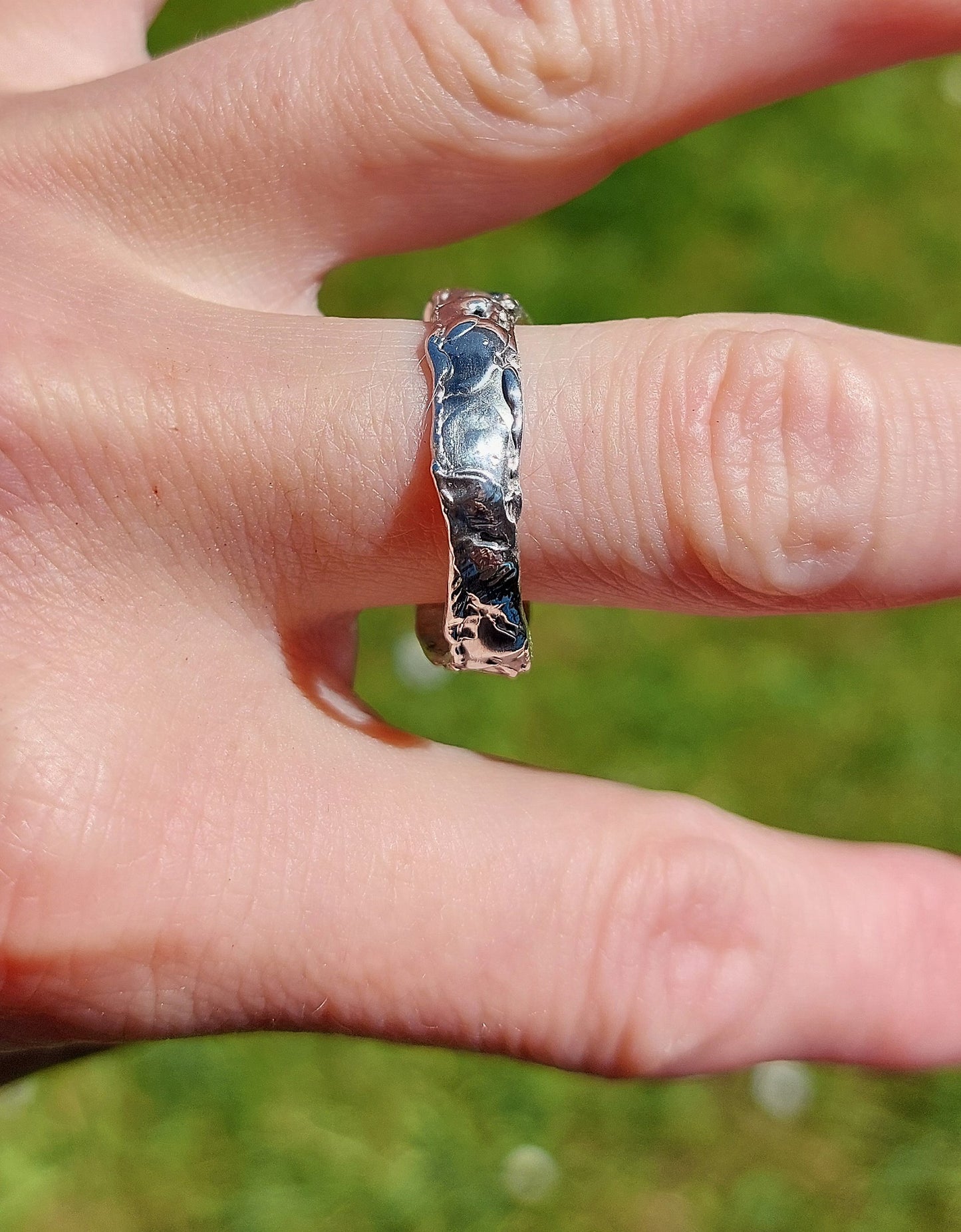 Raw Sapphire Ring Sterling Silver | Organic Textured Band | Handmade Rustic Blue Sapphire Ring | One of a Kind | Hallmarked Edinburgh